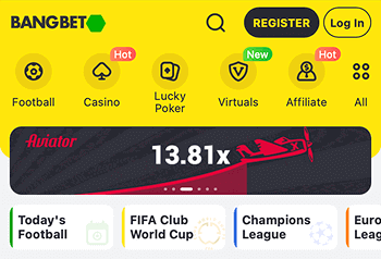 Visit the official Bangbet Casino website Visit the official Bangbet Casino website